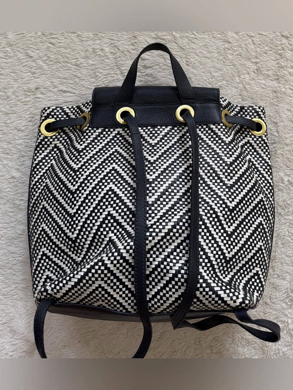 Michael Kors Medium Junie Woven Leather Backpack